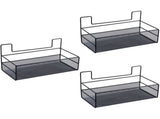 3pcs Black Wire Baskets for Bathroom Kitchen Storage Wall Mounted No Drilling V1366-AZ2-W-13547