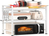 CARLA HOME 3-Tier Microwave Oven Rack with Adjustable Metal Kitchen Shelf Stand for Countertop V178-36338