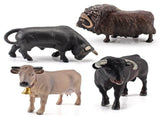 4 Pcs Simulation Farm Cow Cattle Ox Bull Figurine PVC Farm Animal Model Action Figure Home V1294-YM0714-10333402
