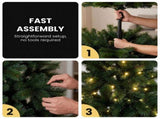 Christabelle 2.3m 7.5ft Bellewood Fir Christmas Tree Pre Lit Multi Function LED Foot Pedal Powe 112_NATBF75