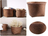 Woven Can,Small Rattan Wastebasket with Open Top,Multi-Purpose Storage Bin for Bedroom,Bathroom and V1369-AZ3-W-14155