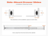 Drawer Slides, 18 inch, 10 Pairs Full Extension Ball Bearing Cabinet Rails, 100 LB Load Capacity V952-CZCJCTDG100LPFFRWV0