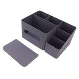 Tissue Box Organizer with Lid Plastic Exquisite Smooth Surface Tissue Desk Organizer for Home Office V1294-YM0706-3117230170013