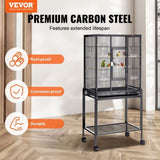 54 inch Standing Large Bird Cage, Carbon Steel Flight Bird Cage for Parakeets, Cockatiels, Parrots, V952-YTSNL251753I8188WV0
