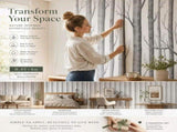 Self Adhesive PVC Wall Decal 0.45x6M, Birch Wood Texture, Natural Home Upgrade V1221-XM-LB1760-GM62