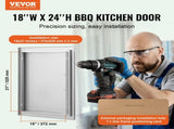 BBQ Access Door, 457x610 mm Single Outdoor Kitchen Door, Stainless Steel Flush Mount Door, Wall V952-DMMBSCJMYS18HT3RAV0