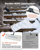 VEVOR Snow Pusher Shovel, 76.2 cm Outdoor Snowplow Shovel with Ergonomic Grip, HDPE Plastic Blade, V952-WLKSL3035INC7ZY9Y001V0