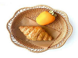 Woven Fruit Basket Bowl, Decorative Rattan Storage Organizer for Kitchen Counter, Sturdy Wicker V1366-AZ2-W-16793
