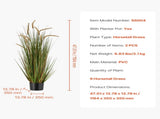 Artificial Grass Plant, 2 Pack 1194mm Horsetail Reed Grass in Pot, Premium PVC Faux Fake Greenery V952-DPKMWCLS47INQSMT0001V0