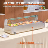 VEVOR Commercial Electric Food Warmer Countertop Buffet 4*8Qt with Glass Shield V952-SYSPBWQBLZK4RHM29V3