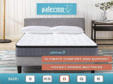 Double Euro Top Pocket Spring Mattress Motion Isolation Comfort with CertiPUR-US Certified Foam V63-930281