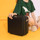 Black Mini 16-Inch Password-Protected ABS Storage and Carry-On Luggage Box Front-Opening Cosmetic V888-ELOSUNG13509