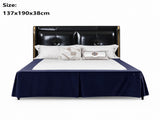 Blue 137x190x38cm Elastic Bed Skirt - Thickened Polyester Fitted Valance with Double-Layer V888-ELOSUNG56152-3