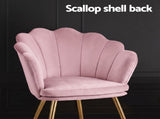 Artiss Armchair Velvet Dining Nursing Lounge Chair Metal Legs Pink UPHO-5002-VEL-PK
