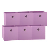 SORTI 33x33x27 CM Light Pink 6-Pack Foldable Storage Cubes - Fabric Bookcase Organizers for Toys and V510-333733_LIGHT_PINK_6X