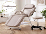 Zenses Beauty Bed with Stool, Beige, Adjustable Facial Massage Table, Tattoo Chair, Salon Services MT-CHR-F3-BG-80
