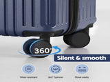 Wanderlite 2pcs Trunk Luggage Suitcase Travel Carry On TSA Lock 12" 20" Navy LUG-ABS-TRUK-12-20-NA