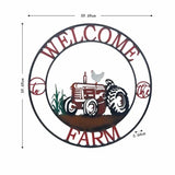 Laser Cut Tractor Welcome Wall Art 60cm V637-71647WEL