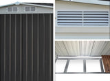 Giantz Garden Shed 2.58x2.07M w/Metal Base Sheds Outdoor Storage Double Door Tool SHED-GAB-6X8-BASE-ABCD
