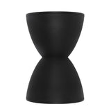 Modern Hourglass Shaped Stool Round End Table Stool for Shoe Changing Home Use 43x30cm Black V1294-YM0901-3116240003612
