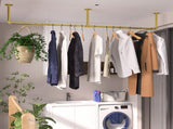 Vintage Iron Clothes Rail Gold Wall Mounted Garment Rack V178-66776