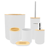 6Pcs/Set Household Bathroom Soap Box Toothbrush Holder Rinse Cup Lotion Bottle Accessories KitWhite V1294-YM0901-3117200049513