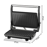Versatile Electric Grill and Panini Press with Brushed Stainless Steel Lid, Double-Sided Non-Stick V1341-ZY-FQQ757ER-SILVER