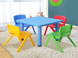 Keezi 5PCS Kids Table and Chairs Set Children Study Desk Furniture Plastic 4 Chairs KPF-TBCH-BU-5PC