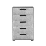 King 5 Pcs Bedroom Suite Fabric Combination of Black & Cement Colour V43-BDS-COP-5PC-K