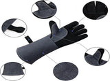 Leather Oven Mitts Heat Resistant up to 500C - Non-Slip Cooking Gloves for Grilling, Baking & V1188-MS-612-020