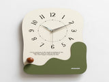 Abstract Modern Wall Clock - Silent Non-Ticking Decorative Clock with Wavy Design & Ceramic V888-ELOSUNG35437