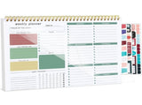 4Pack Weekly To Do List Notepad, 8.5"x11" Desk Planner 52 Sheets, 100GSM Paper Undated Habit V1107-121-09398-GRN-4PACK