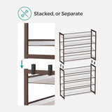 SONGMICS 8-Tier Shoe Rack Storage 32 pairs with Adjustable Shelves Bronze V227-8498402114140