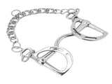 D Ring Horse Bit Stainless Steel Horse Mouth Snaffle Bit with Chain for 135mm Horse Mouth V1294-YM0717-3111220221011