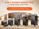 5 in 1 Professional Makeup Train Case Aluminum Cosmetic Case, Rolling Makeup Case Extra Large V952-HZXXLGS5H100K8BZXV0