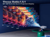 LED Projector Australia Home Cinema Projector Portable Mini Projector Built-In - Black - Size 01 V1403-787-40120-BLK-01