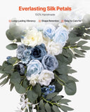 VEVOR Artificial Wedding Arch Flowers Kit Blue With 2 Pcs Flowers 2 Pcs Drapes V952-HLGMHTJ4JTLS5XC9FV0