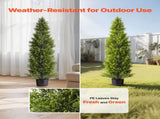 Artificial Topiary Cedar Trees, 2 Set 1524mm Faux Pine Shrubs Plants, Fake Silk Tree Look Real, Easy V952-XSRGXJS60YCXSMBHS001V0