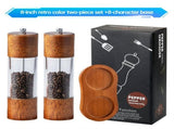 Retro wooden manual pepper grinder, large capacity, adjustable coarseness, ceramic core, no flavor V1385-HJYMJ-002