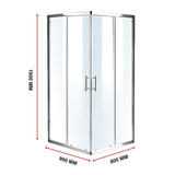 900 x 800mm Sliding Door Nano Safety Glass Shower Screen By Della Francesca V63-829301