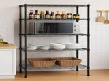 CARLA HOME 5-Tier Adjustable Metal Storage Shelves Wire Rack Organizer for Kitchen, Pantry, Bathroom LSB-36204