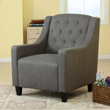 Canberra Fabric Armchair & Ottoman in Grey Linen V1041-JSF-5007GREY