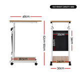 Artiss Laptop Desk Height Adjustable Mobile Workstation Computer Desks 48CM Oak LA-DESK-C-48-WA