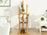 Solid Wood Floor Standing Hat Coat Jacket Hanger Storage Stand V767-XJJ43-G2-1
