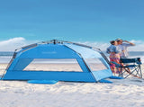 OutdoorMaster Pop Up 3-4 Person Beach Tent X-Large - Easy Setup, Portable Beach Shade Canopy Folding V1168-OM-VA8L-BTNF
