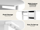 Artiss Dining Table and Chairs Set 5pcs Foldable with 2 Drawers Black and White DSET-CHANGE-DIN-B04-BKX4