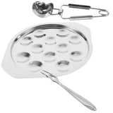 Worgeous Conch Clamp Assembly Plate Escargot Dish Snail Serving Kitchen Baking Tray Silver V1189-LWWAL-20260327-03560