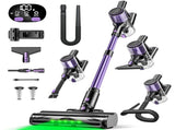 Cordless Vacuum Cleaner, 10 in 1 Stick Vacuum with Powerful Suction, Hose, Green LED Light, V1313-AU-A27V-1