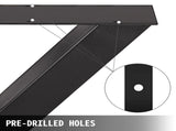 Set of 2 Steel Table Legs, 72cm Height 79cm Wide Dining Table Legs, Heavy Duty 7.9cm Square Box V952-ZT720X790MM000001V0