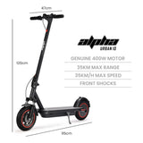 ALPHA Urban 10 Electric Scooter, 35km/h, Suspension, 35km Range, 10-Inch Wheels, Brushless Motor, V219-TRNESCALA6KA